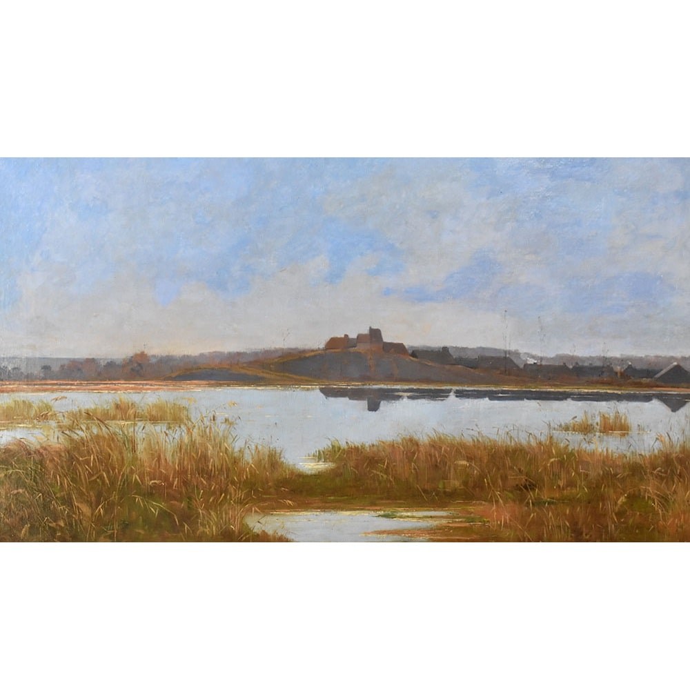 QP591 1 antique oil painting landscape nature scenery painting XIX.jpg